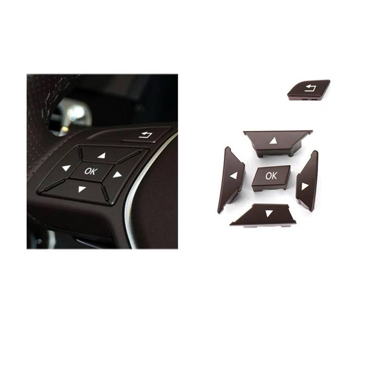 Lenkradtastenschalter Für Benz CEA Für GLK Klasse W204 X204 W212 W156 W246 W207 W117 W218 Auto Lenkrad Schalter Multifunktions Taste Lenkrad-Bedientaste(Brown Left) von Tfkkaw