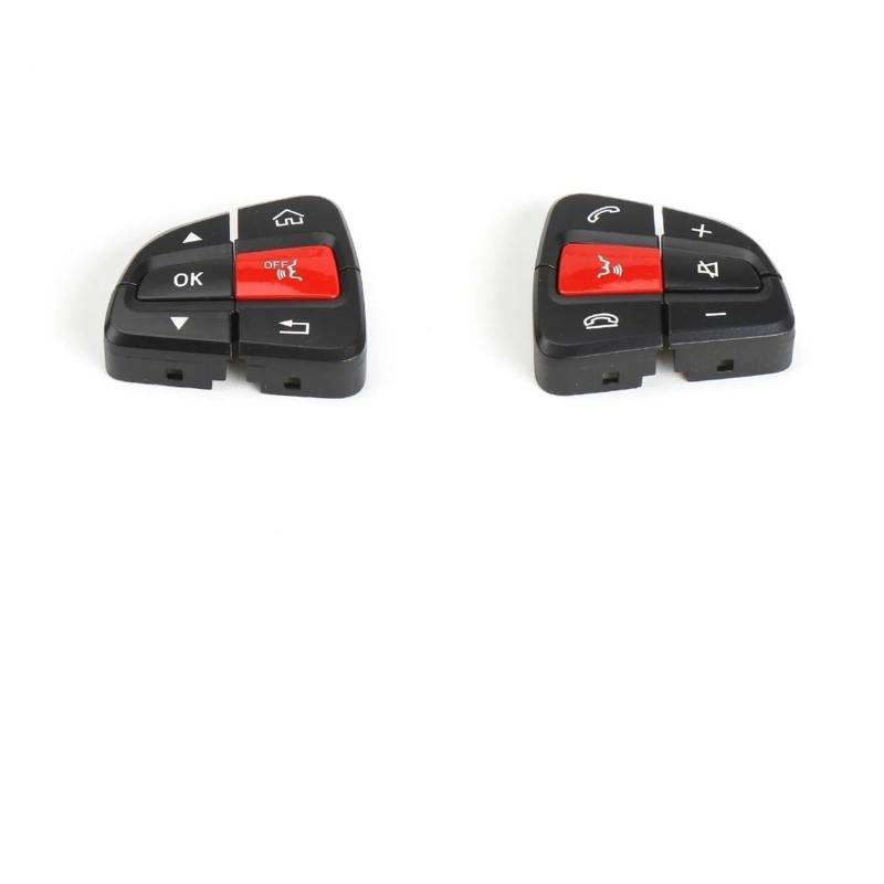 Lenkradtastenschalter Für Benz Für GLC C Klasse W205 W253 C180 C200 Für GLC300 Lenkrad Schalter Tasten Auto Multifunktions Schalter Tasten Lenkrad-Bedientaste(Black Red) von Tfkkaw
