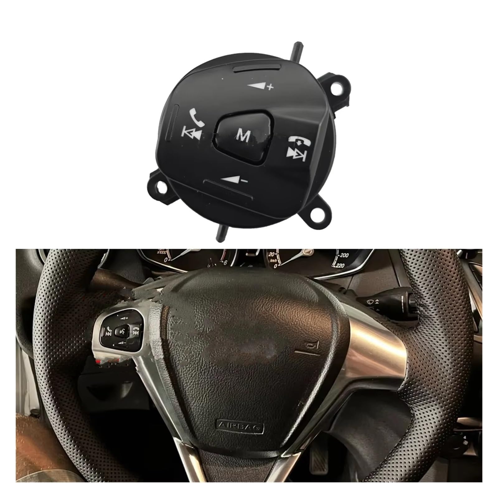 Lenkradtastenschalter Für Ford Für Fiesta MK7 MK8 ST Für Ecosport 2013 2014 2015 Lenkrad Cruise Audio Volumen Sound Control Schalter mit Lenkrad-Bedientaste(Blue Left) von Tfkkaw
