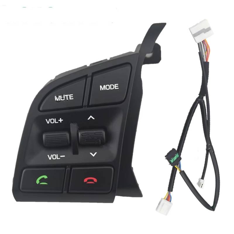 Lenkradtastenschalter Für Hyundai Für Tucson 2015-2019 96710-D3500 Lenkrad Fernbedienung Schalter Volumen AdjustButton Bluetooth Taste Musik Schalter Lenkrad-Bedientaste(Left-Wire) von Tfkkaw