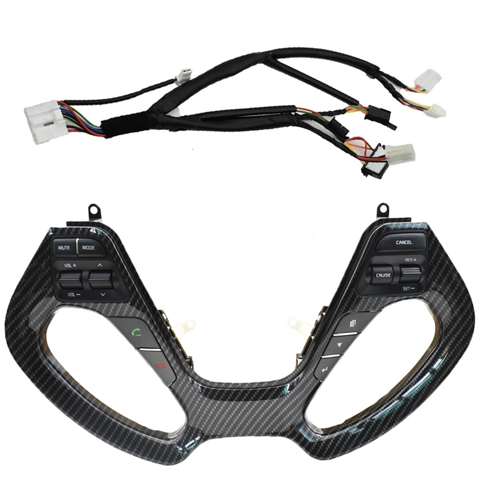 Lenkradtastenschalter Für Kia Für Rio 3 K3 K3S 2011-2017 Criuse Controller Auto Multifunktions-Lenkrad-Taste Cruise Schalter Lenkrad-Bedientaste(Carbon Fibre-Heat) von Tfkkaw