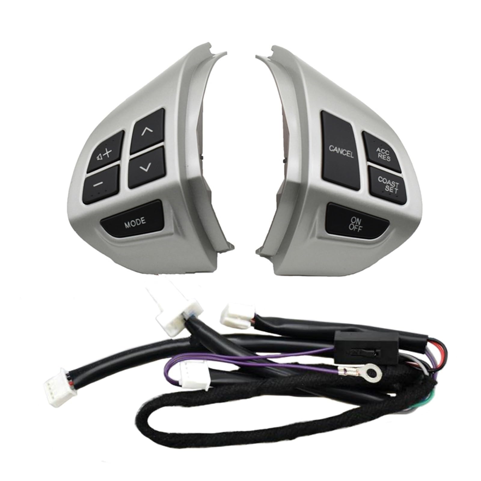 Lenkradtastenschalter Für Mitsubishi Für ASX Für Outlander XL 2007-2012 Tempomat Schalter Lenkrad Tasten Lenkrad-Bedientaste(Silver-10pins) von Tfkkaw