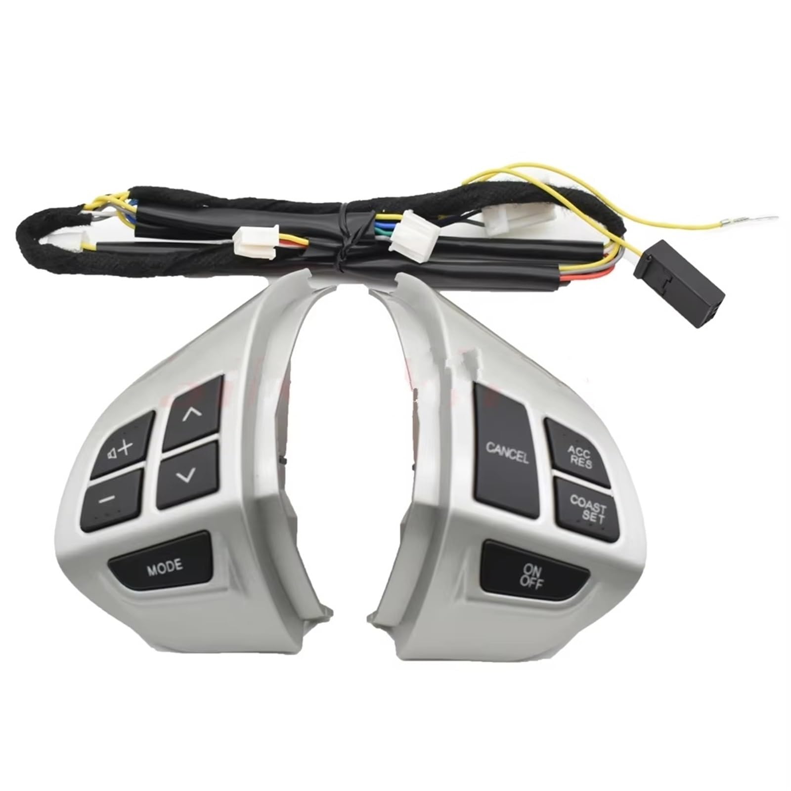 Lenkradtastenschalter Für Mitsubishi Für Lancer Für Outlander Für ASX 2007-2011 Multifunktions Lenkrad Taste Tempomat Schalter Lenkrad-Bedientaste(Silver Black) von Tfkkaw