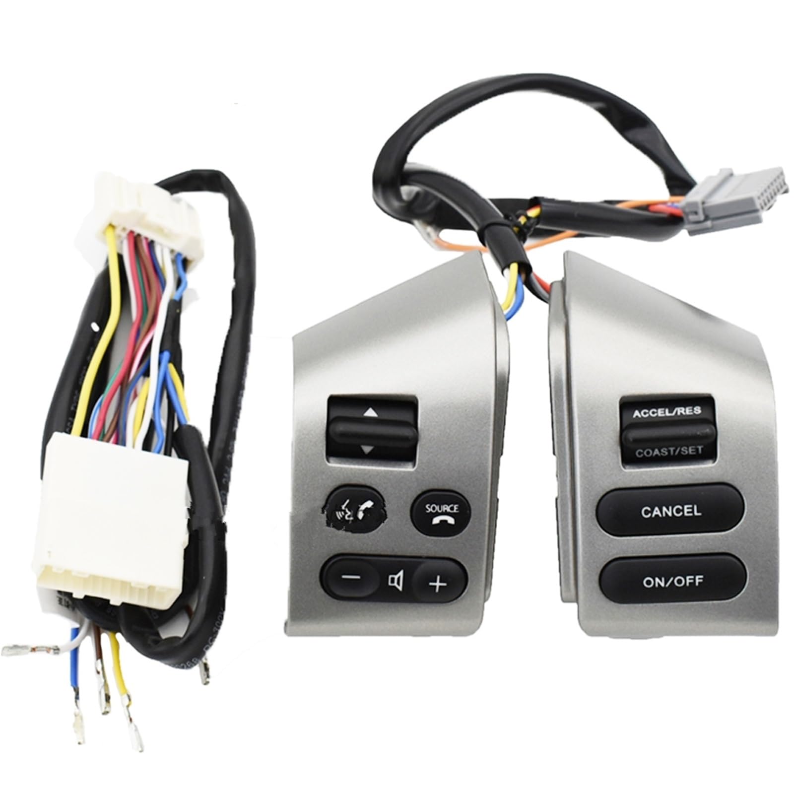 Lenkradtastenschalter Für Nissan Für LIVINA 2007-2010 Für TIIDA 2005-2008 Für Sylphy 2005-2019 Lenkrad-Steuertasten mit Kabel Lenkrad-Bedientaste(Medium-Sliver) von Tfkkaw