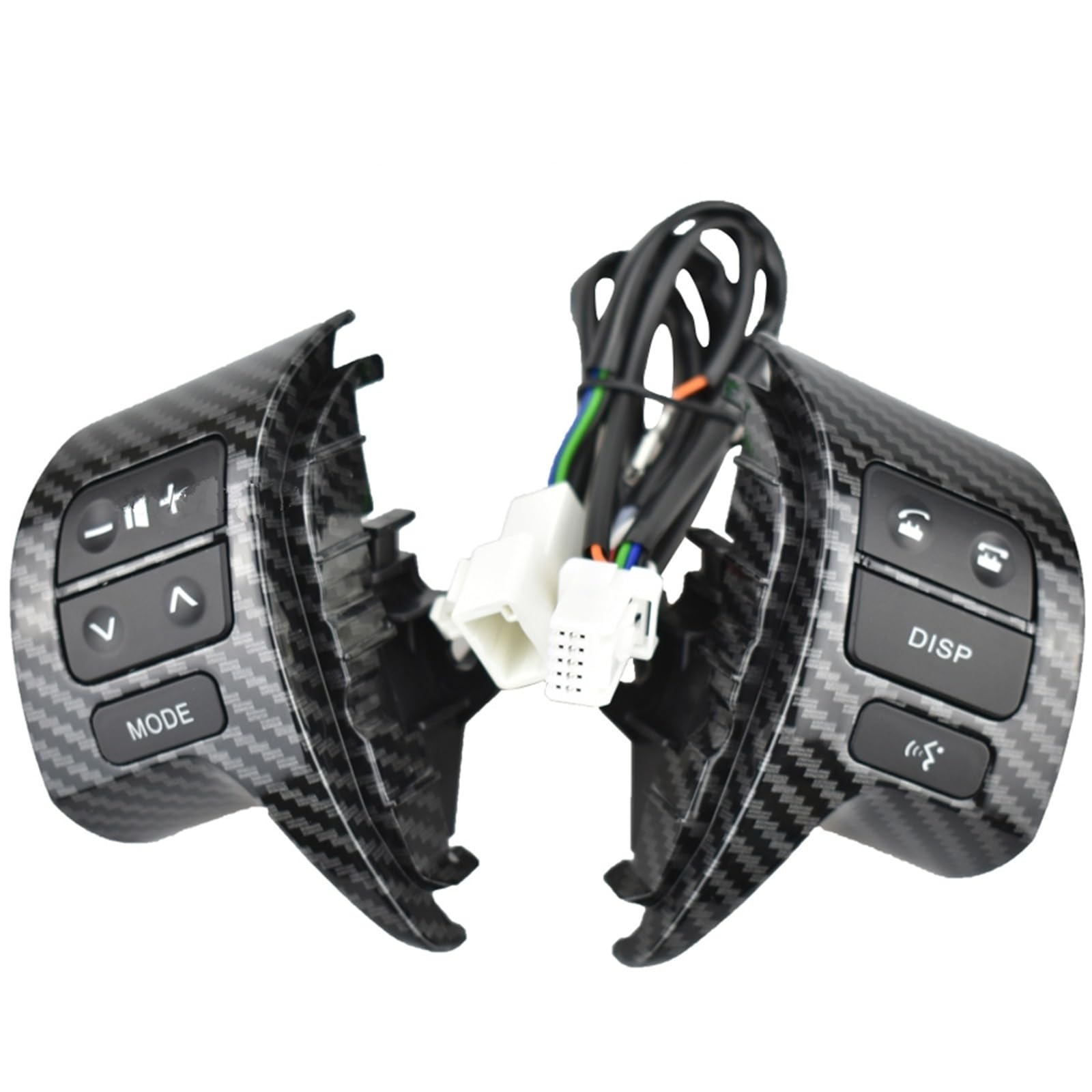 Lenkradtastenschalter Für Toyota Für Corolla Für ZRE15 2007-2009 Multifunktions-Bluetooth-Lenkrad-Audio-Steuerschalter Druckschalter 84250-02200 Lenkrad-Bedientaste(Carbon - Black) von Tfkkaw
