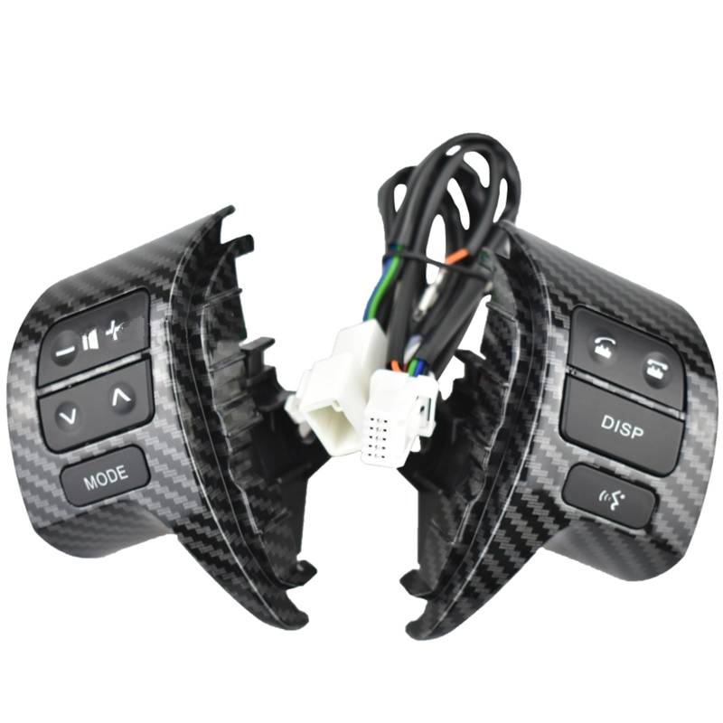 Lenkradtastenschalter Für Toyota Für Corolla Für ZRE15 2007-2009 Multifunktions-Bluetooth-Lenkrad-Audio-Steuerschalter Druckschalter 84250-02200 Lenkrad-Bedientaste(Carbon - Black) von Tfkkaw