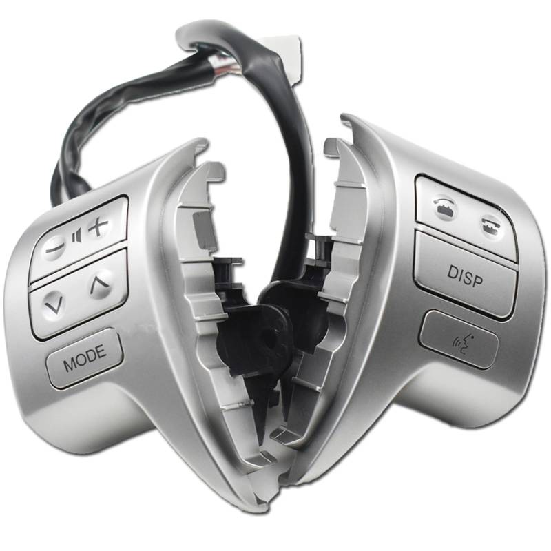 Lenkradtastenschalter Für Toyota Für Corolla Für ZRE15 2007-2009 Multifunktions-Bluetooth-Lenkrad-Audio-Steuerschalter Druckschalter 84250-02200 Lenkrad-Bedientaste(Sliver) von Tfkkaw