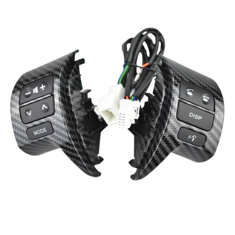 Lenkradtastenschalter Für Toyota Für Corolla Für ZRE150L Für ZRE151L Für ZRE152L 2007-2009 84250-02200 8425002200 84250-12020 Lenkrad Control Taste Schalter Lenkrad-Bedientaste(Carbon Black) von Tfkkaw
