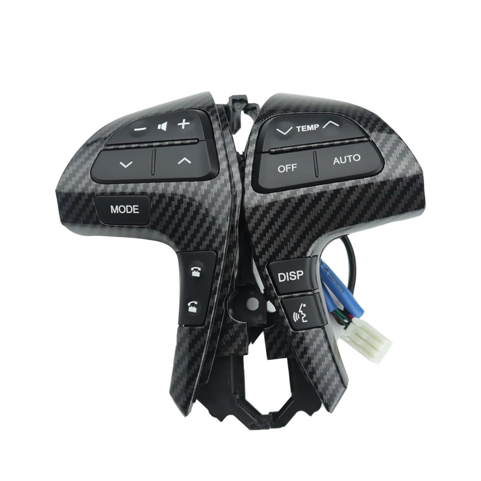 Lenkradtastenschalter Für Toyota Für HILUX Für VIGO Für Corolla Für Camry Für Highlander Für INNOVA Auto Lenkrad Audio Control Taste Schalter Lenkrad-Bedientaste(Carbon Fiber) von Tfkkaw