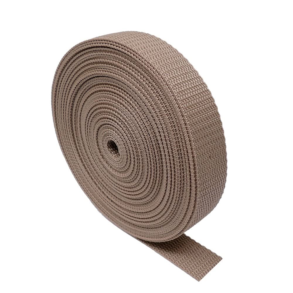 Strapazierfähiges Gurtband – 5 Meter – Rucksack/Rucksäcke, Gepäck, Gurte (warmes Taupe, 25 mm) von The Bead Shop