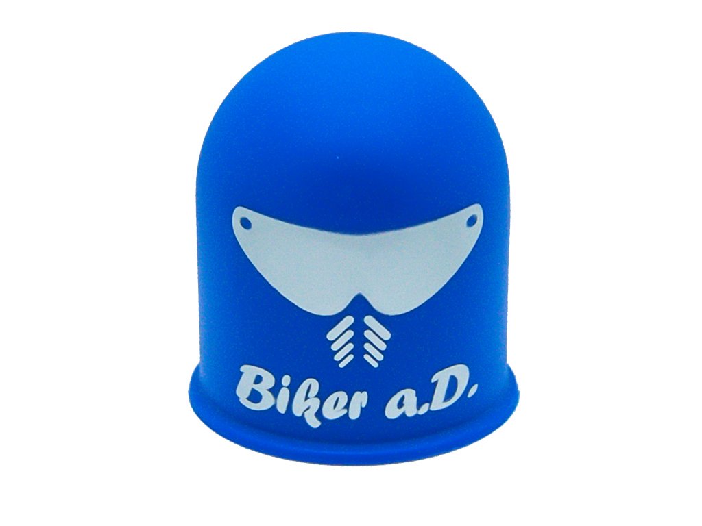 Schutzkappe Anhängerkupplung Biker a.D. Helm Visier Motorrad Mofa Biker blau von The Coupling Caps