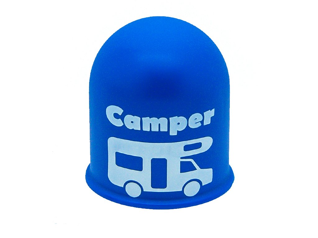 Schutzkappe Anhängerkupplung Blickfang Campingplatz Wohnmobil Camper blau von The Coupling Caps