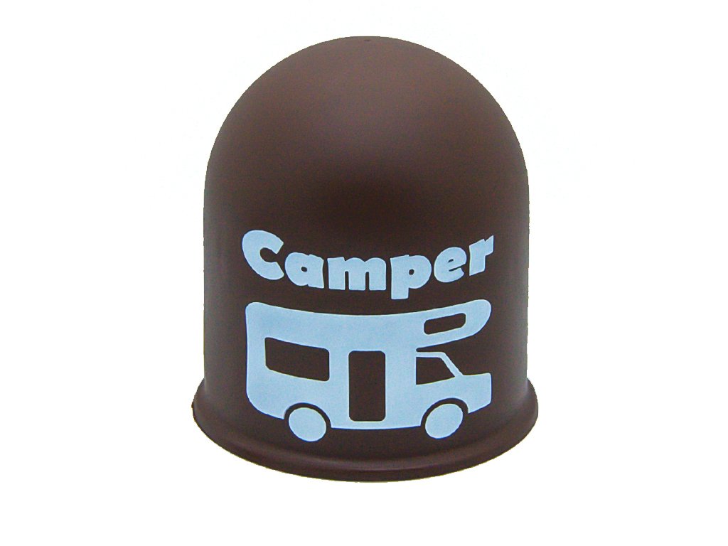 Schutzkappe Anhängerkupplung Blickfang Campingplatz Wohnmobil Camper braun von The Coupling Caps