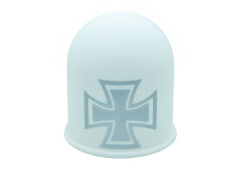 Schutzkappe für Anhängerkupplungen Towing Hitch Accessoires Kreuz Cross weiß von The Coupling Caps