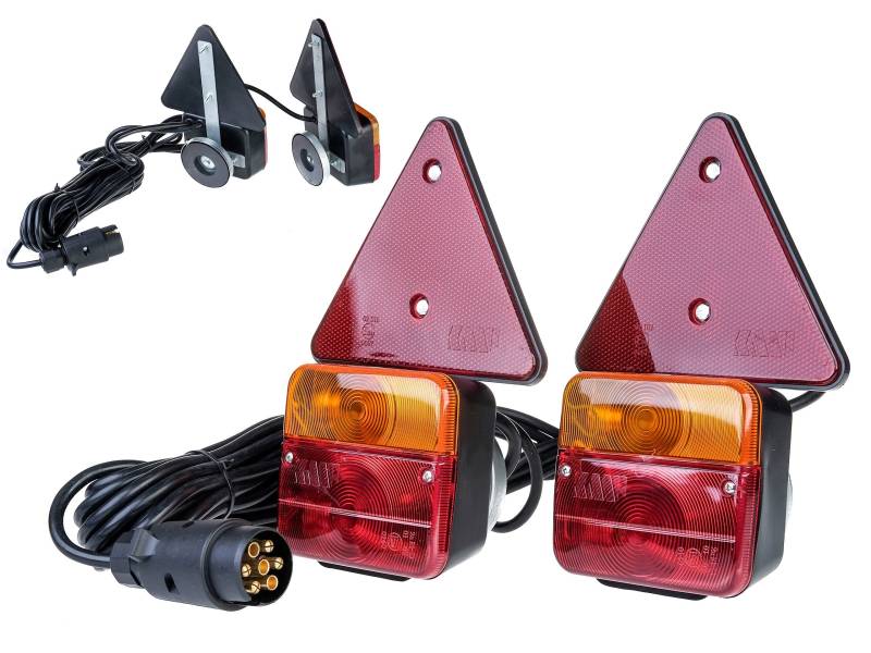 The Drive | Anhänger Rückleuchten Set 12V | Magnetisch & Anbaufertig | Inkl. Rückstrahler – Ideal für PKW, Trailer & Landwirtschaft von The Drive