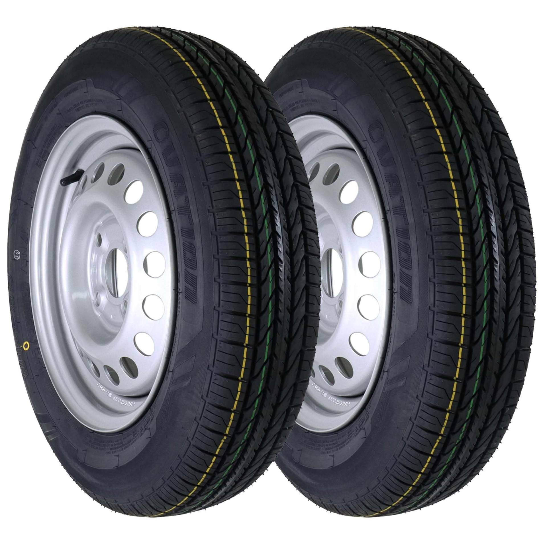 The Drive 2x Komplettrad 145/80R13 79N XL M+S für Pkw-Anhänger & Caravan – Felge 4Jx13 H2 ET30 – Lochkreis 4x100 – Tragkraft 437kg – max. 140 km/h – hochwertiges Ersatzrad mit Ovation VI-289 von The Drive