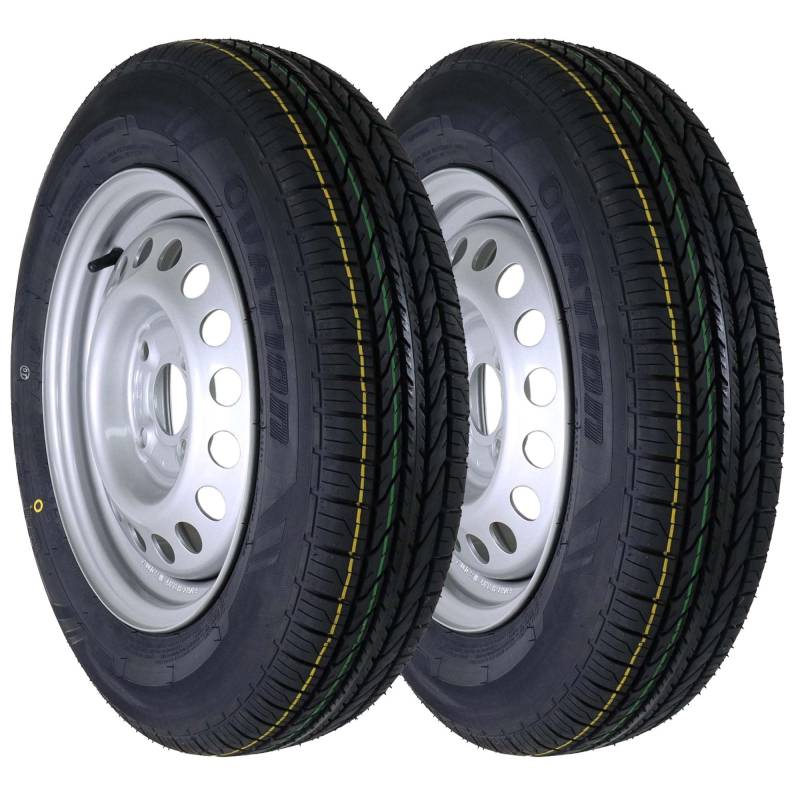 The Drive 2x Komplettrad 145/80R13 79N XL M+S für Pkw-Anhänger & Caravan – Felge 4Jx13 H2 ET30 – Lochkreis 4x100 – Tragkraft 437kg – max. 140 km/h – hochwertiges Ersatzrad mit Ovation VI-289 von The Drive