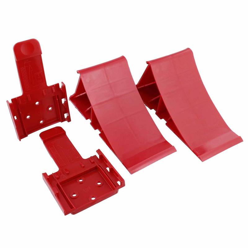 The Drive | Unterlegkeile Set (2 Stück) mit Halter | Rot | Bis 1600 kg | Bremskeile für Anhänger, Wohnwagen & PKW von The Drive