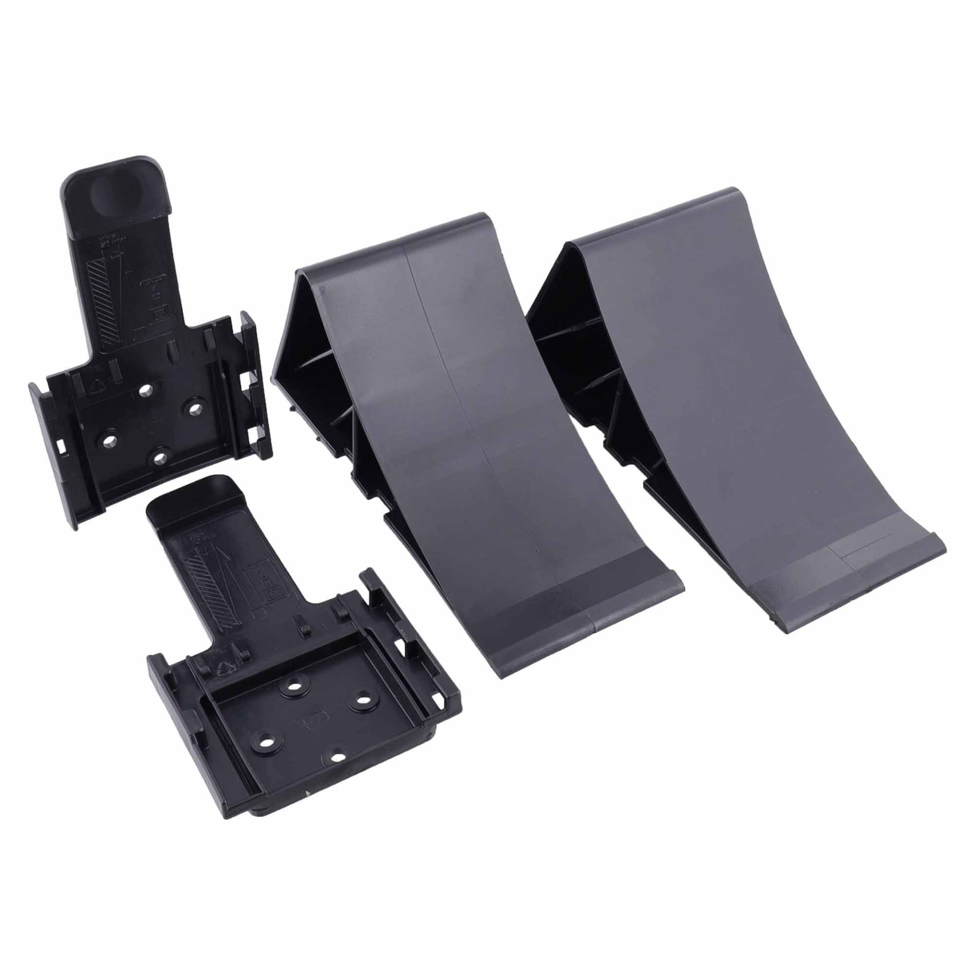 The Drive | Unterlegkeile Set (2 Stück) mit Halter | Schwarz | Bis 1600 kg | Bremskeile für Anhänger, Wohnwagen & PKW von The Drive