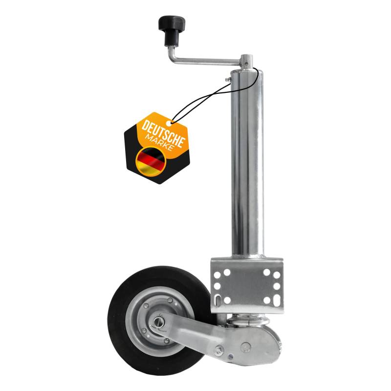 The Drive | Anhänger Stützrad 400KG | vollautomatik | Ø 60mm Rohr mit Anbauflansch | perfekt für Anhänger, Wohnwagen, Trailer von The Drive