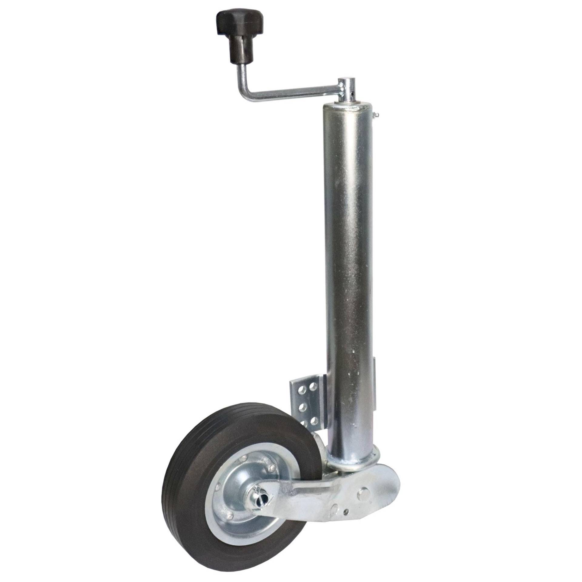 Halbautomatik-Stützrad 60mm, 400kg Stützlast mit Flansch 130x90mm direkt am Rohr von The Drive