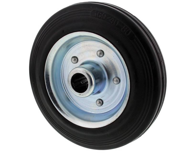 The Drive -16520-0160- Vollgummi Reifen auf Stahlfelge Stahlblechfelge für Stützrad (160 x 40 mm) von The Drive