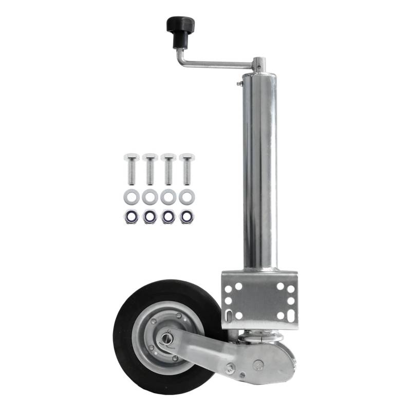 The Drive | Anhänger Stützrad 400KG | vollautomatik | Ø 60mm Rohr mit Anbauflansch | perfekt für Anhänger, Wohnwagen, Trailer (Stützrad – mit Befestigungsset) von The Drive