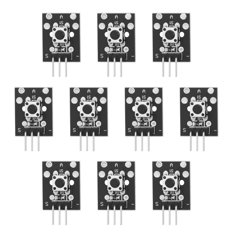 The Lord of the Tools 10 Stück KY-004 Tastenschaltermodul Schlüsselschaltermodul 14,9 X 19,2 mm 3-poliges Tastenschaltermodul Kompatibel mit A-rduino Kompatibel mit Raspberry Pi von The Lord of the Tools