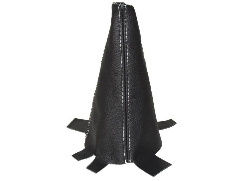 Für Honda Jazz 2009–2015 Schaltsack schwarz Leder weiß Nähten von The Tuning-Shop