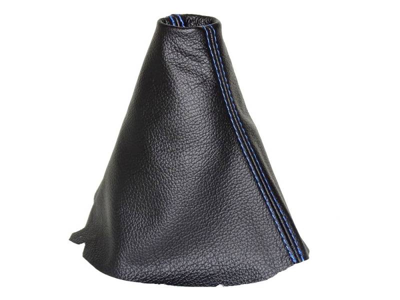 Für Seat Mii 2011 + Schaltsack Schaltmanschette schwarz Leder blau Nähten von The Tuning-Shop