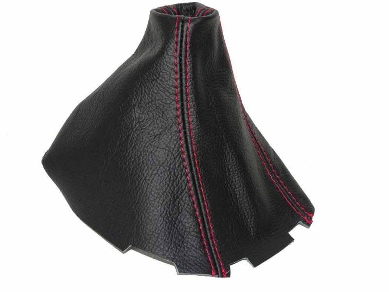 Schaltsack schwarz Italienisches Leder Naht Rot von The Tuning-Shop Ltd