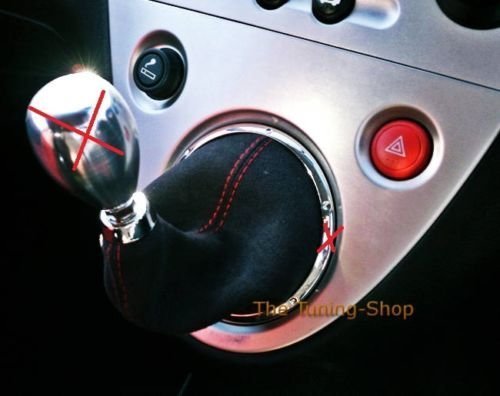Schaltsack Schaltmanschette Schwarz Wildlederimitat Rot Naht von The Tuning-Shop
