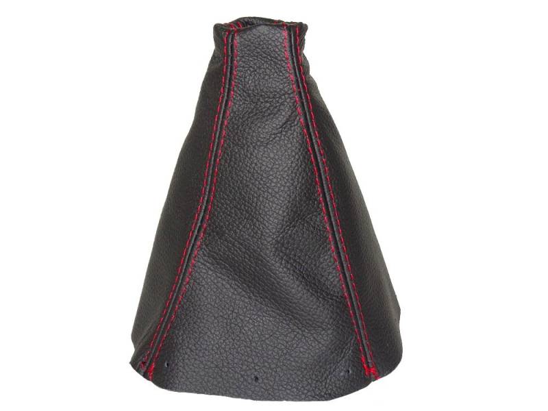 Schaltsack Schaltmanschette schwarz echtes Leder Naht Rot von The Tuning-Shop Ltd