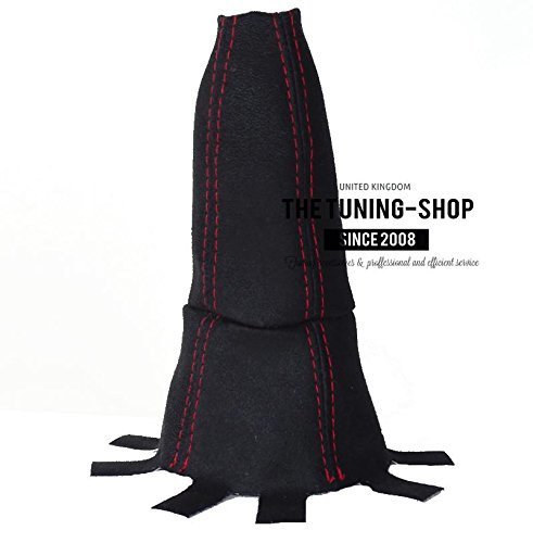 The Tuning-Shop Ltd Schaltsack / Schaltmanschette aus schwarzem Wildleder mit roter Naht von The Tuning-Shop Ltd