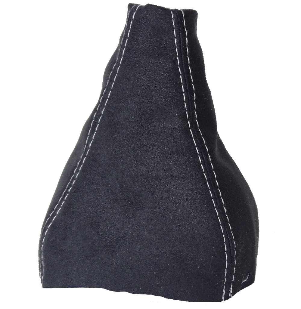 Schaltsack Schaltsack schwarz Italienisches Alcantara mit grau Stitch von The Tuning-Shop Ltd