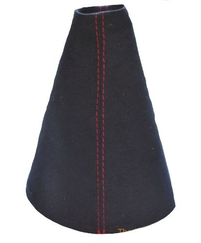 Schaltsack für Citroen C2 2003–09, schwarzes Wildleder, rote Naht. von The Tuning-Shop Ltd