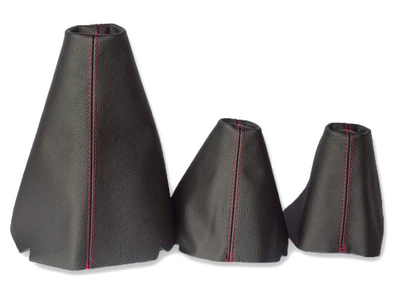 The Tuning-Shop Ltd Gear Hi-Low Handbremsmanschette kompatibel mit Land Rover Discovery I II Leder rote Naht von The Tuning-Shop