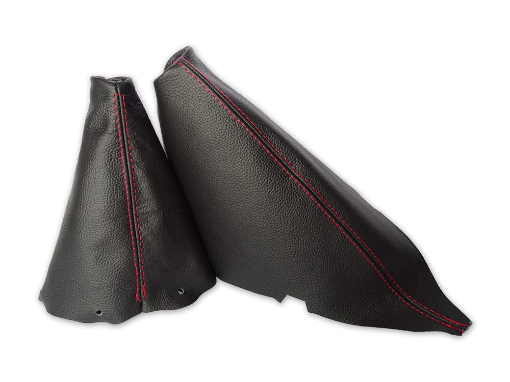 The Tuning-Shop Ltd Mini Cooper S-One R50 R53 Set Schaltknauf + Handbremsmanschette schwarz Leder mit roter Naht maßgefertigt für EIN bestimmtes Modell - Nicht universal The Tuning-Shop Ltd Mini Cooper S-One R50 R53 Set Schaltknauf + Handbremsmanschette schwarz Leder mit roter Naht maßgefertigt für EIN bestimmtes Modell - Nicht universal von The Tuning-Shop