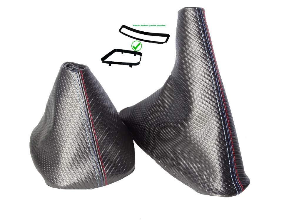 The Tuning-Shop Ltd Schaltsack Handbremsmanschette + Rahmen kompatibel mit BMW 3er E46 Vinyl Carbon M/// Naht The Tuning-Shop Ltd Schaltsack Handbremsmanschette + Rahmen kompatibel mit BMW 3er E46 Vinyl Carbon M/// Naht von The Tuning-Shop Ltd