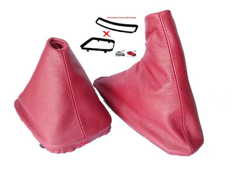 The Tuning-Shop Ltd Schaltsack Handbremsmanschette kompatibel mit BMW E36 E46 Tanin Rot Leder von The Tuning-Shop