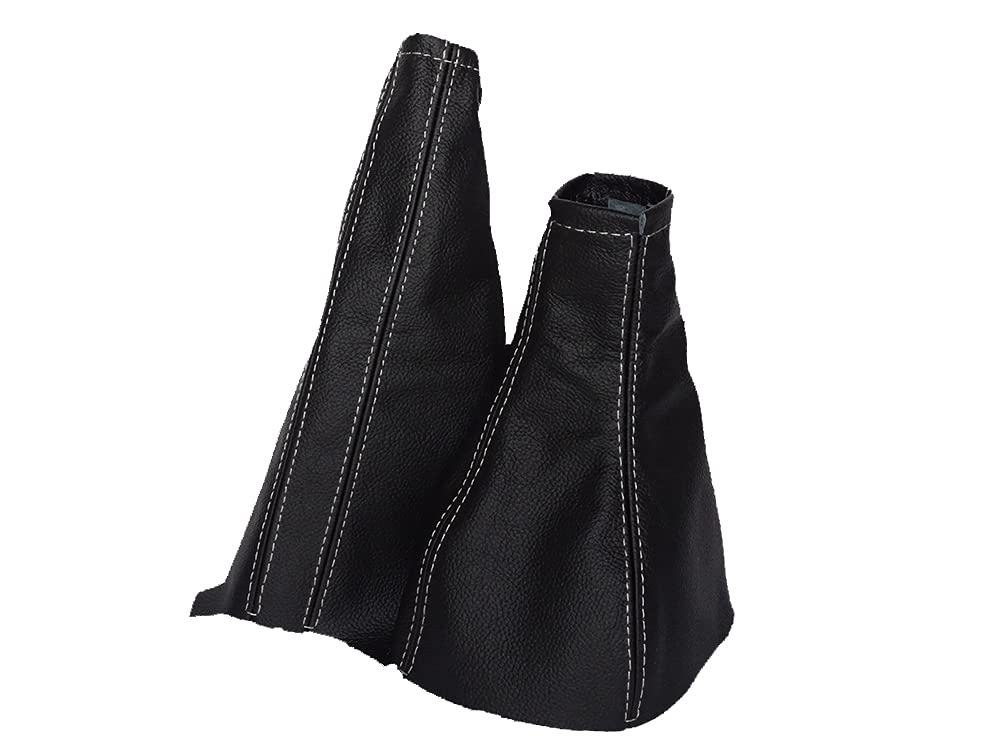 The Tuning-Shop Ltd Schaltsack Handbremsmanschette kompatibel mit Opel Tigra B TwinTop Leder verschiedene Naht Farbe wählbar (weiße Naht) von The Tuning-Shop