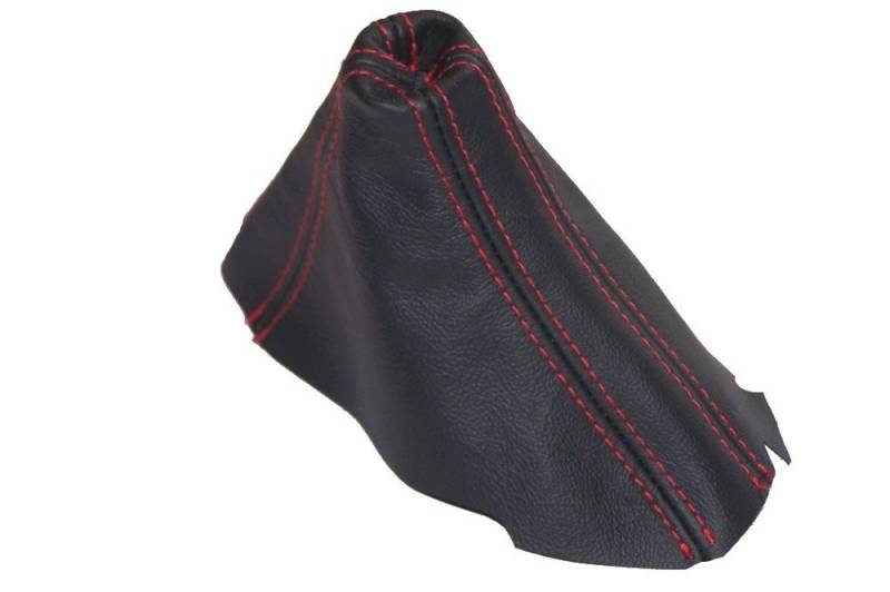 2004–2011 Automatische schwarz Leder Schaltsack rote Naht von The Tuning-Shop Ltd