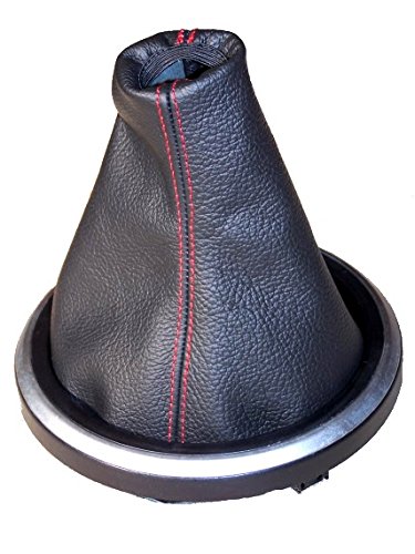 Schaltsack Schaltmanschette Schwarz Leder Rot Naht von The Tuning-Shop