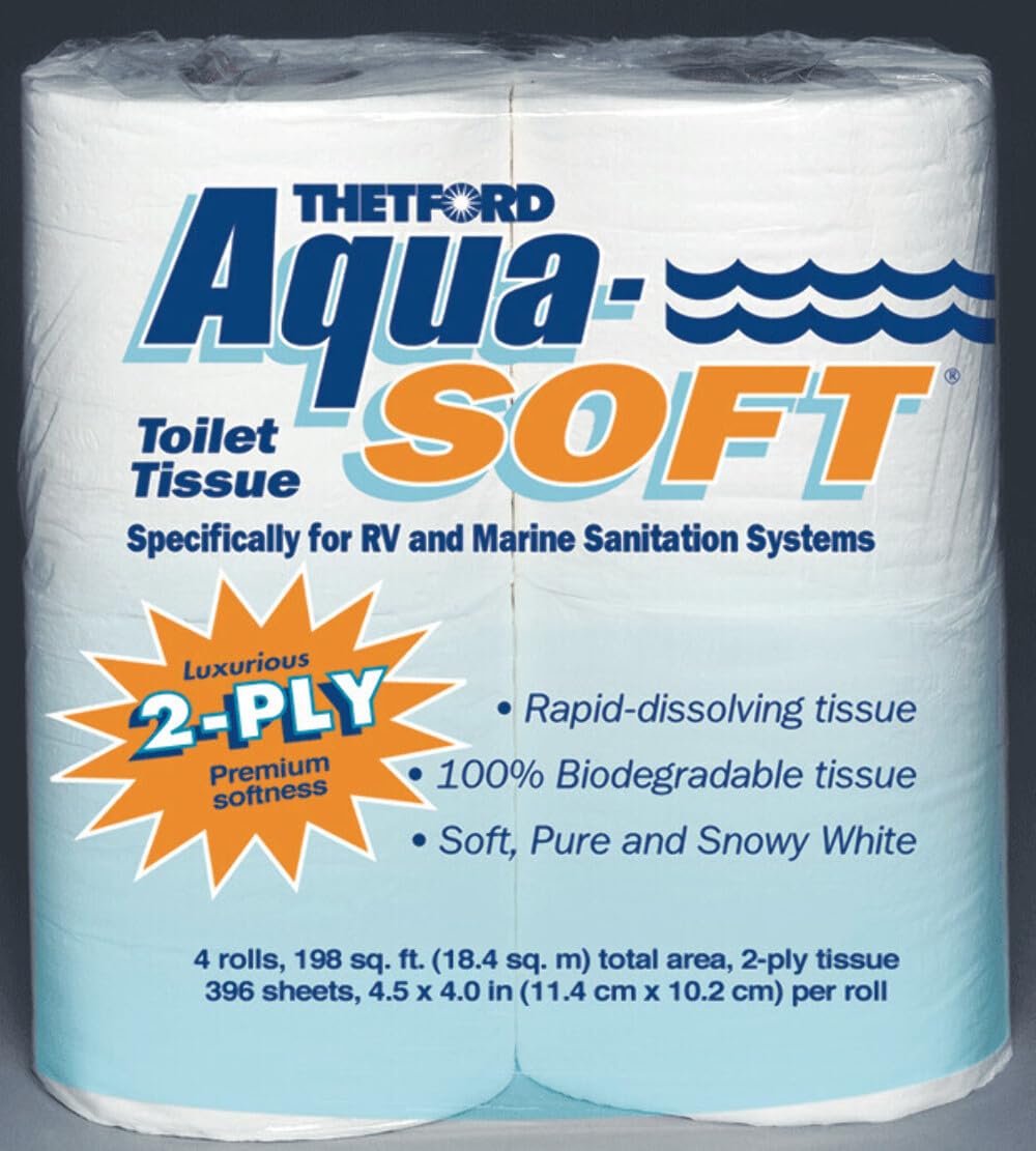 Thetford 03300 Aqua-Soft WC-Tissue, 2-lagig, 4 Rollen von Thetford