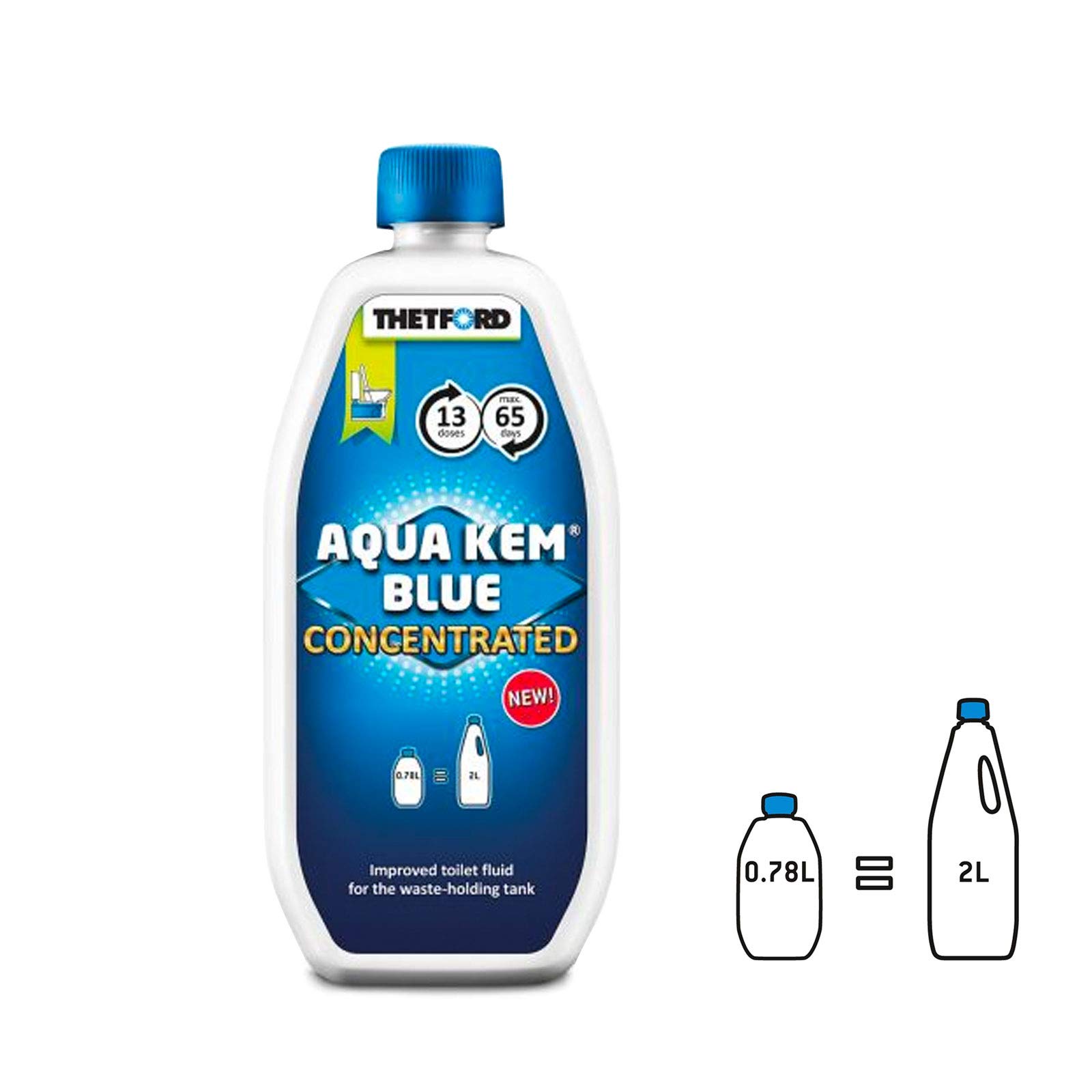 Thetford Aqua Kem Blue Konzentrat Toiletten Zusatz für den Abwasserbehälter (1x 0,78 Liter) von Thetford