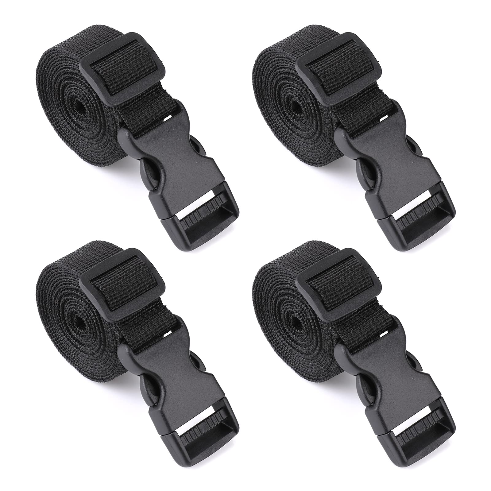 Thinp 4 Stück Nylon Gurtband mit Verstellbare Schnallen 25mm*2m Schwarz Nylon Verstellbare Gurtband Einstellbare und rutschfeste Gepäckgurt Packriemen Koffergurt Gurtband, für Rucksack Gepäck Thinp 4 Stück Nylon Gurtband mit Verstellbare Schnallen 25mm*2m Schwarz Nylon Verstellbare Gurtband Einstellbare und rutschfeste Gepäckgurt Packriemen Koffergurt Gurtband, für Rucksack Gepäck von Thinp