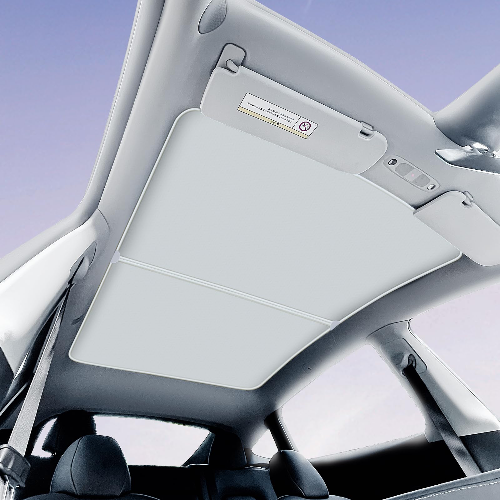 ThinsGo for Tesla Model Y Sonnendach Sonnenschutz Abdeckung Blocks UV Strahlen Skylight Sonne UV Schutz für Model Y 2021-2024 Weiß von ThinsGo