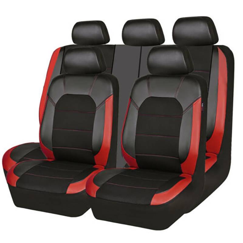 ThisgA 5 Sitze Alles inklusive Auto Sitzbezüge Sets,Für Mazda 3 CX-5 2 5 6 CX-3 CX-4 CX-7 CX-9 MX-5 RX-8 Wasserdicht Atmungsaktive Rutschfester Langlebig Sitzschoner Zubehör,C/Black red von ThisgA
