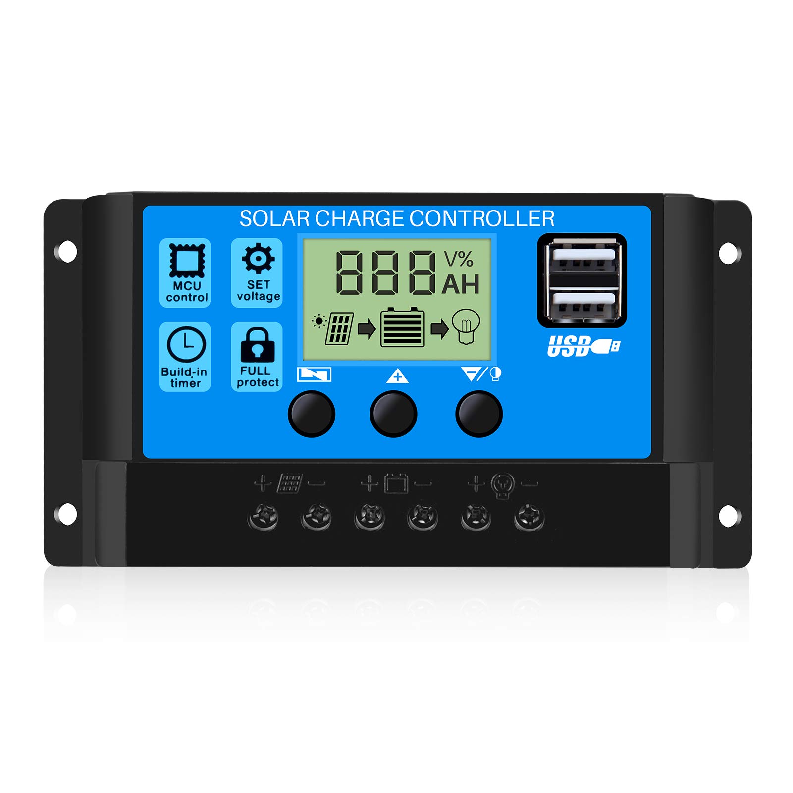 Thlevel 10A Solar laderegler 12V-24V Ladegerät Controller Solarpanel Batterie Intelligente Solarregler PWM mit 5V Dual USB Port LCD Anzeige für Blei Säure Batterien Thlevel 10A Solar laderegler 12V-24V Ladegerät Controller Solarpanel Batterie Intelligente Solarregler PWM mit 5V Dual USB Port LCD Anzeige für Blei Säure Batterien von Thlevel
