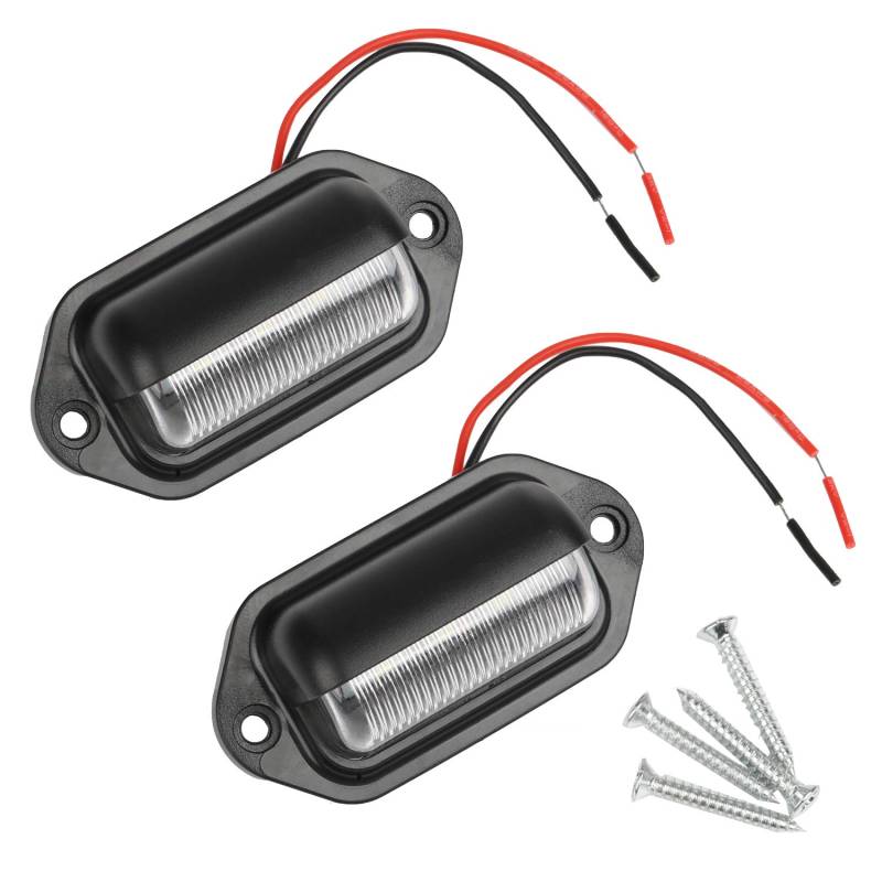Thlevel LED Kennzeichenbeleuchtung 6 SMD LED Lizenz Kennzeichenleuchte Nummernschildbeleuchtung Nummernschildleuchte 2 Stücke für 12V-24V PKW Anhänger LKW Wohnwagen von Thlevel